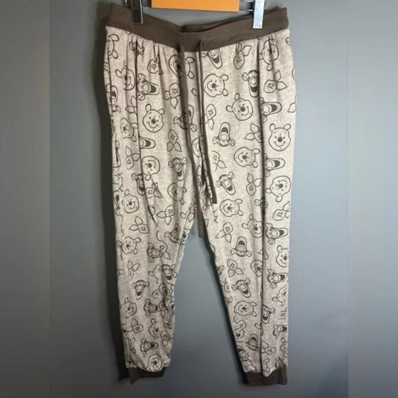 DISNEY Winnie The Pooh Tigger Piglet Stretch 2 Piece Pajama PJ Set L Lounge - Picture 11 of 11